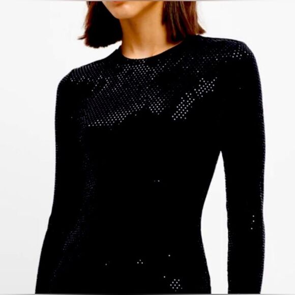 7 for all Mankind Sparkle Tee in black size small - Picture 1 of 8